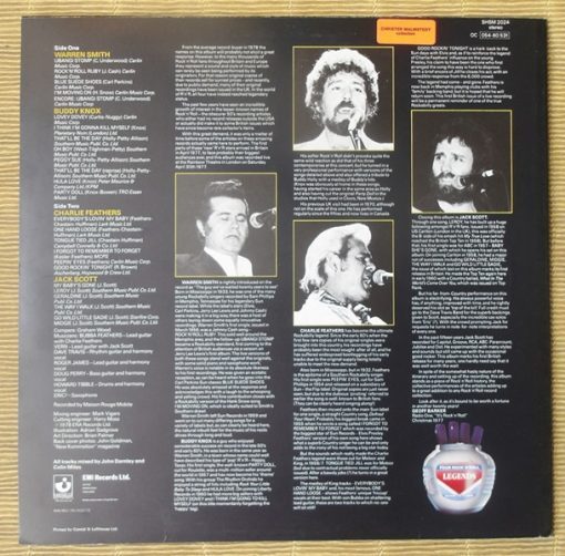 Charlie Feathers, Buddy Knox, Warren Smith , Jack Scott - Four Rock & Roll Legends (Vinyl, LP ) UK Press – Image 2