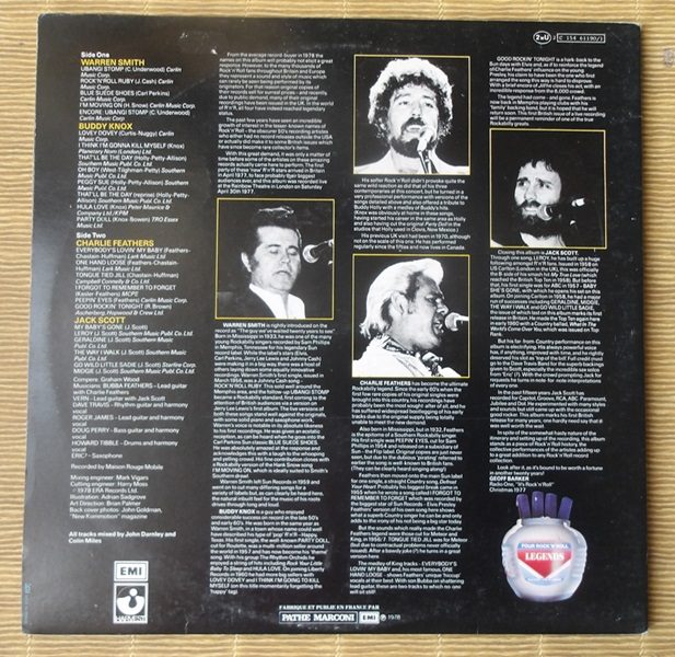 Charlie Feathers, Buddy Knox, Warren Smith , Jack Scott - Four Rock & Roll Legends (Vinyl, LP ) French Press with Gatefold - Image 3