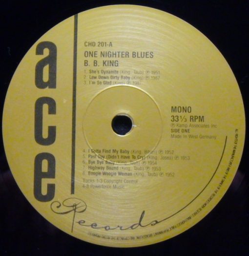 B.B. King - One Nighter Blues ( Vinyl, LP )Ace - CHD 201 - Image 2