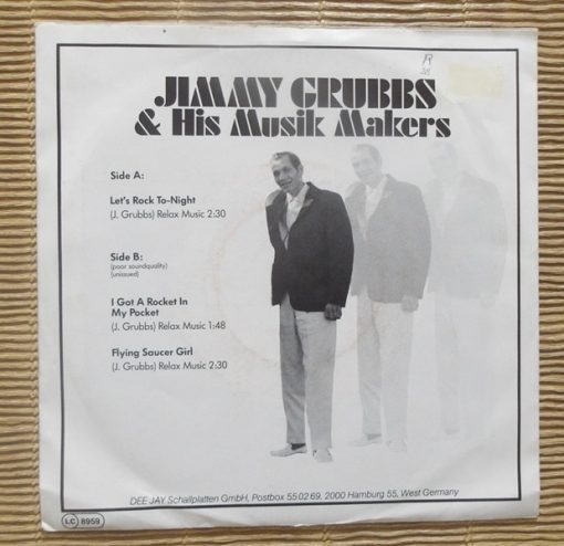 Jimmy Grubbs & His Musik Makers – Let's Rock To-Night (Vinyl, 7" )Dee Jay Jamboree – 45-122 – Image 2