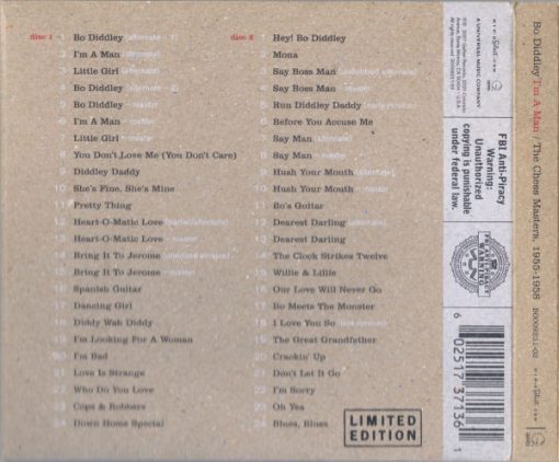 Bo Diddley – I'm A Man / The Chess Masters, 1955-1958  ( 2 x CD, Compilation, Limited Edition) Hip-O Select - Image 2
