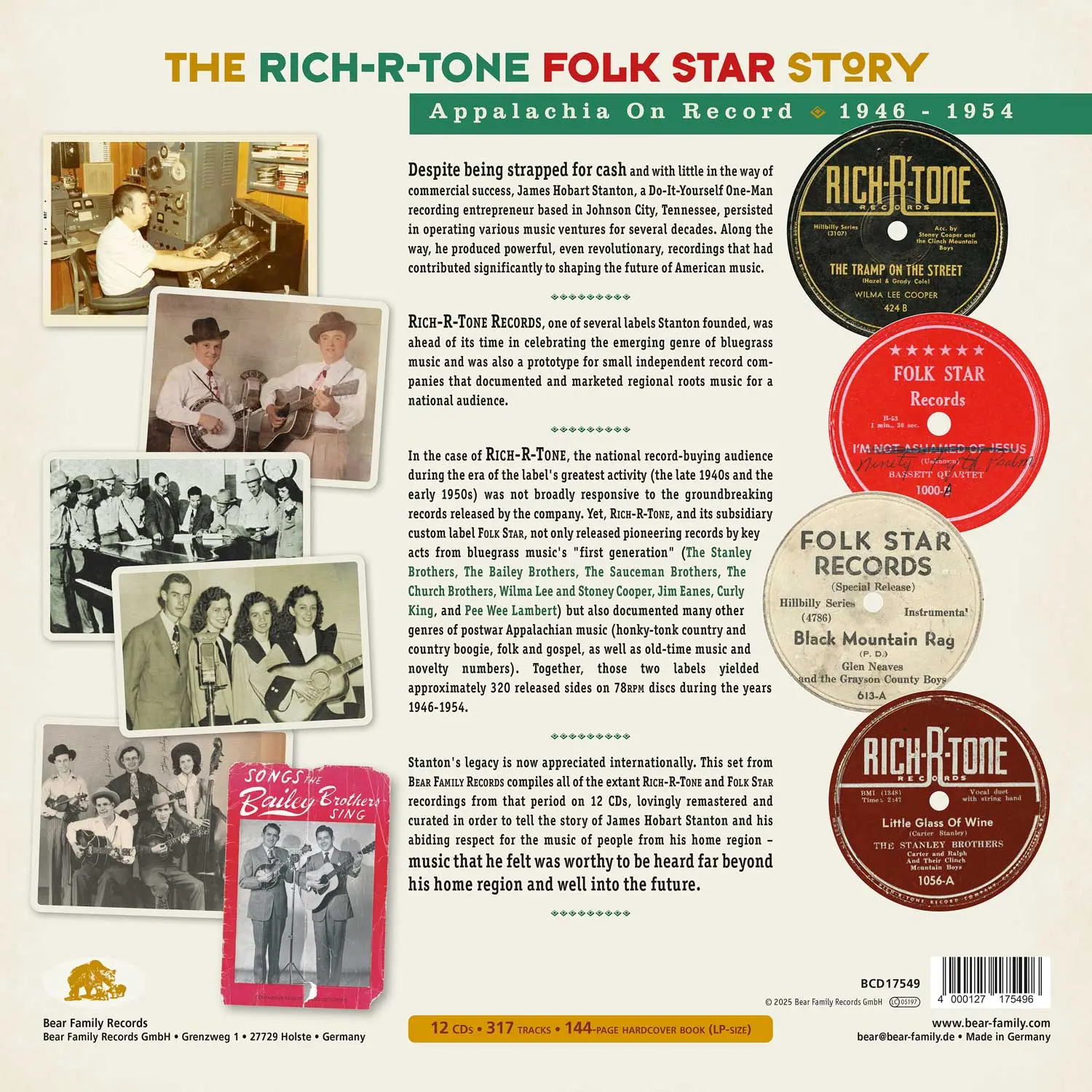 Various - Historic Sessions: Rich-R-Tone Folk Star Story (12-CD Deluxe Box Set)BCD17549 – Image 2