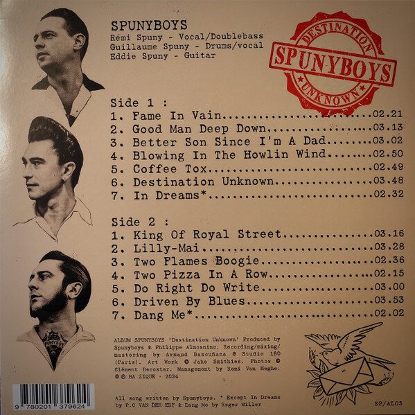 The Spunyboys – Destination Unknown  (Vinyl, LP, Album) - Image 2