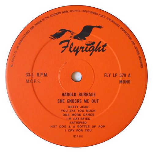 Harold Burrage – She Knocks Me Out ( Vinyl, LP ) Flyright Records – FLY LP 579, - Image 2