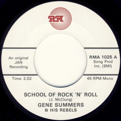 Gene Summers And His Rebels – School Of Rock 'N' Roll ( Vinyl, 7"- Reissue ) RM – RMA 1025